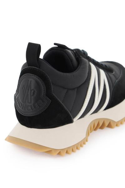 Shop Moncler Pacey Sneakers In Nylon And Suede Leather. In Black