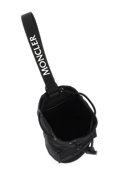 Shop Moncler Mini Bucket Bag In Black