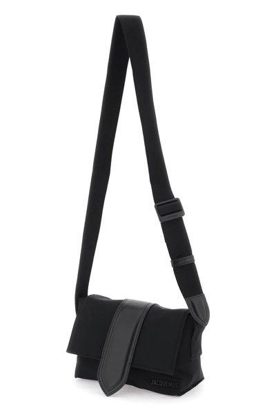 Shop Jacquemus "le Petit Messenger Bambino Nylon Shoulder Bag For In Black
