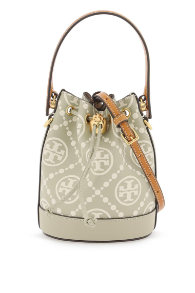 Shop Tory Burch T Monogram Bucket Bag In Green