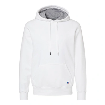 Russell Athletic Cotton Rich Fleece Hooded Sweatshirt In White