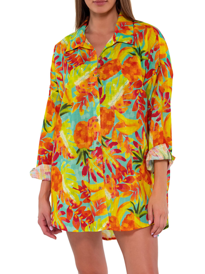 Shop Sunsets Women's Delilah Shirt Cover-up In Multi