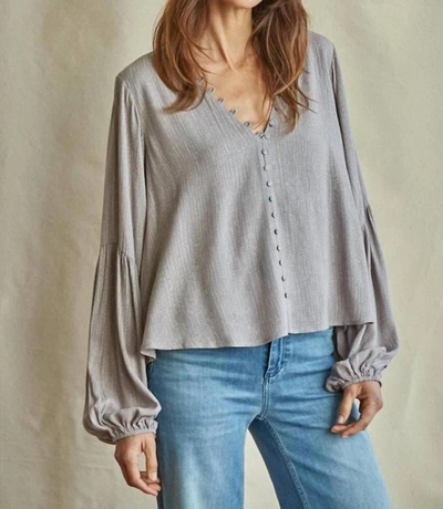 Shop By Together Elara Button - Detailed Blouse In Grey