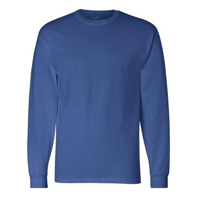 Shop Champion Long Sleeve T-shirt In Blue