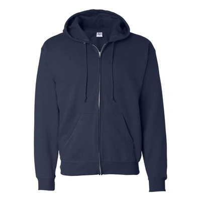 Hanes Ecosmart Full-zip Hooded Sweatshirt In Blue