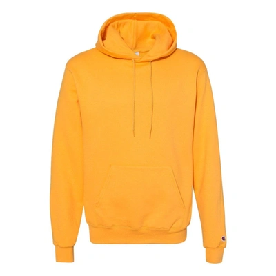 Shop Champion Powerblend Hooded Sweatshirt In Gold