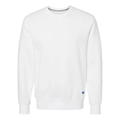 Shop Russell Athletic Cotton Rich Fleece Crewneck In White