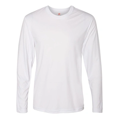 Shop Hanes Cool Dri Long Sleeve Performance T-shirt In White