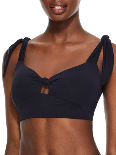 Shop Sunsets Women's Black Lily Wire-free Bralette Bikini Top