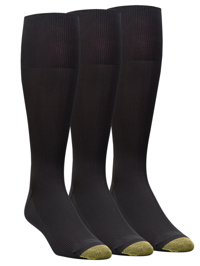Shop Gold Toe Men's Metropolitan Big & Tall Dress Socks 3-pack In Black