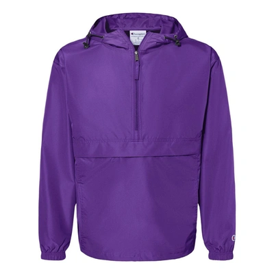 Shop Champion Packable Quarter-zip Jacket In Purple