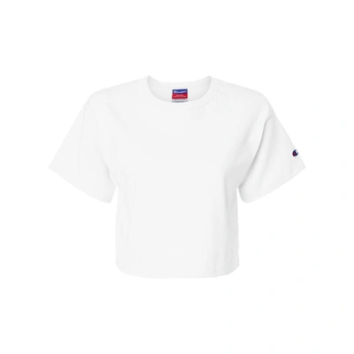 Shop Champion Women's Heritage Jersey Crop T-shirt In White