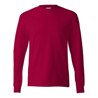 Hanes Authentic Long Sleeve T-shirt In Silver