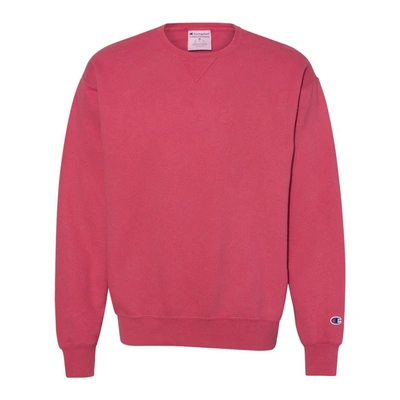 Shop Champion Garment-dyed Crewneck Sweatshirt In Pink