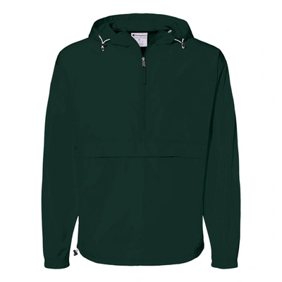 Shop Champion Packable Quarter-zip Jacket In Green