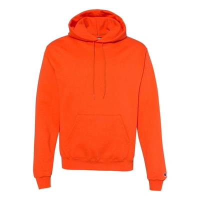 Shop Champion Powerblend Hooded Sweatshirt In Orange