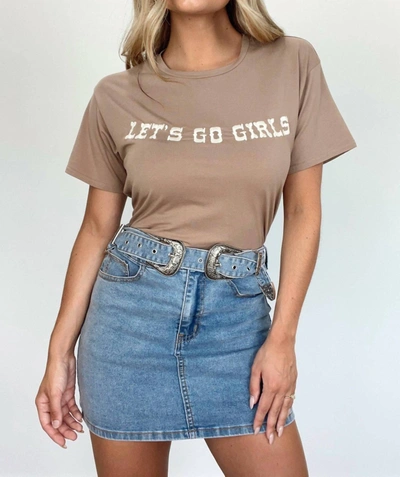 Shop Le Lis Let's Go Girls Tee In Brown