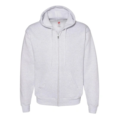 Shop Hanes Ecosmart Full-zip Hooded Sweatshirt In Grey