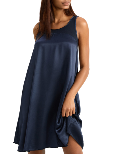 Shop Pj Harlow Women's Lindsay Satin Nightgown In Blue