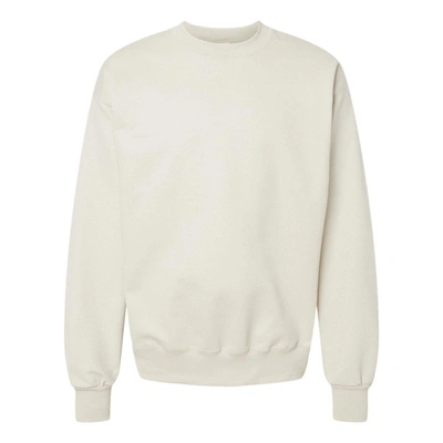 Shop Hanes Ultimate Cotton Crewneck Sweatshirt In Beige