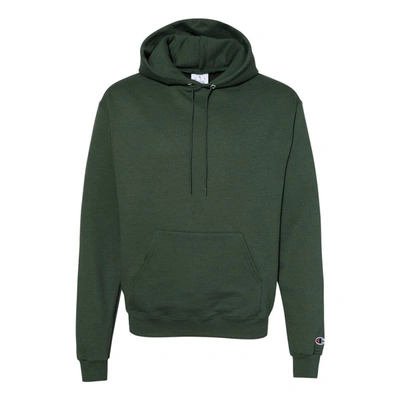 Shop Champion Powerblend Hooded Sweatshirt In Green