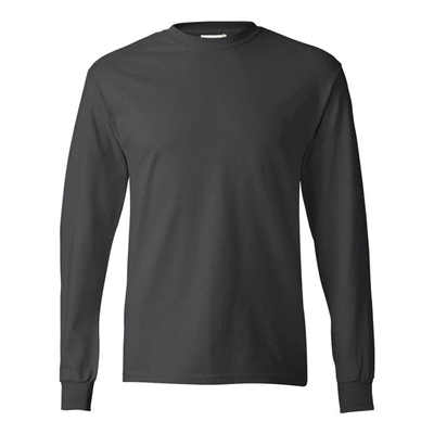 Shop Hanes Authentic Long Sleeve T-shirt In Grey