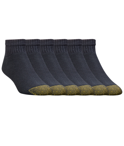 Shop Gold Toe Men's Cotton Cushion Big & Tall Ankle Socks 6-pack In Black