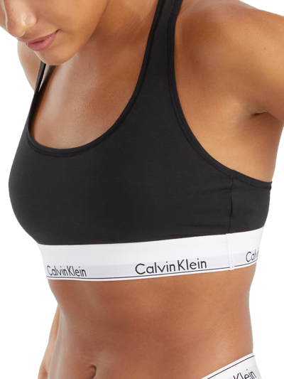 Shop Calvin Klein Women's Modern Cotton Racerback Bralette In Black