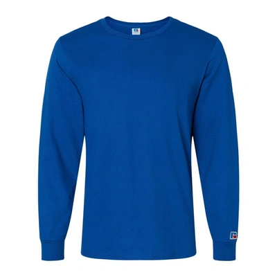 Shop Russell Athletic Combed Ringspun Long Sleeve T-shirt In Blue