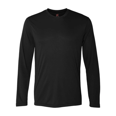 Shop Hanes Cool Dri Long Sleeve Performance T-shirt In Black