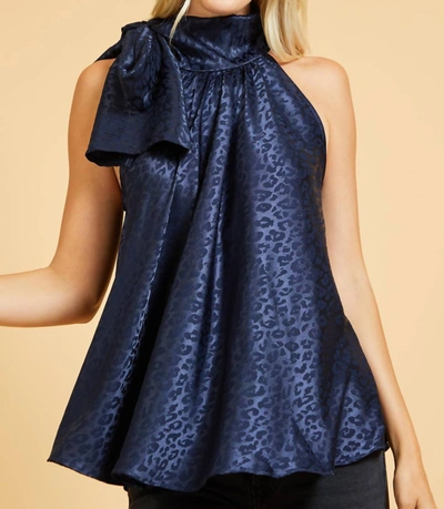 Shop Glam Night Time Jewel Top In Navy In Blue
