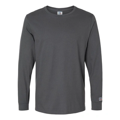 Shop Russell Athletic Combed Ringspun Long Sleeve T-shirt In Grey