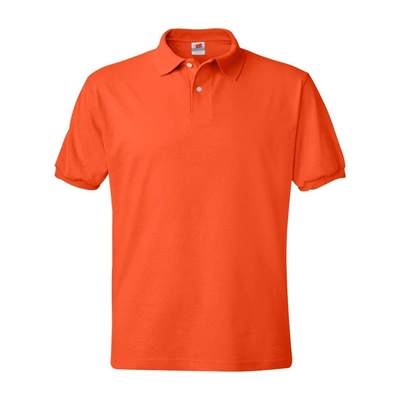 Shop Hanes Ecosmart Jersey Polo In Orange