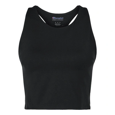 Champion Women's Ribbed Soft Touch Racerback Crop Top In Black