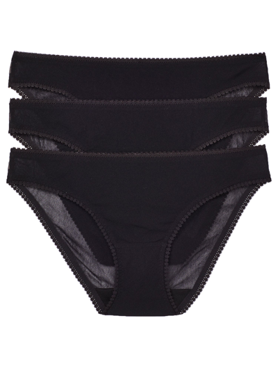 Shop On Gossamer Women's Mesh Hip Bikini 3-pack In Black