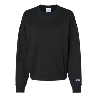 Shop Champion Women's Powerblend Crewneck Sweatshirt In Black