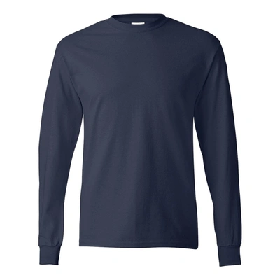 Shop Hanes Authentic Long Sleeve T-shirt In Blue