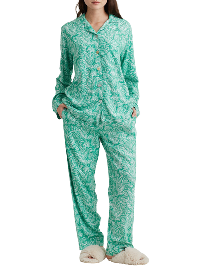 Shop Papinelle Women's Sophia Cozy Woven Pajama Set In Green