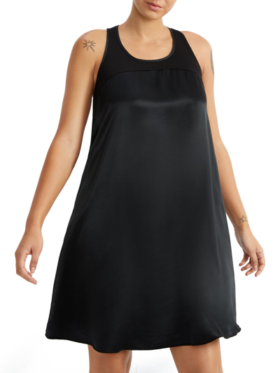 Shop Pj Harlow Women's Lindsay Satin Nightgown In Black