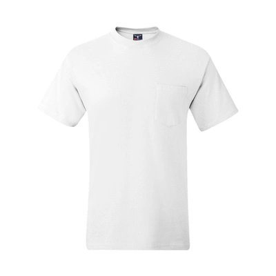 Shop Hanes Beefy-t Pocket T-shirt In White