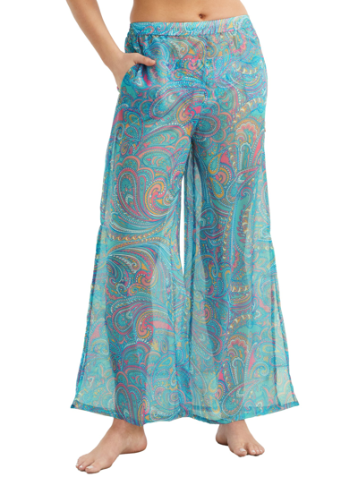 Shop Sunsets Women's Paisley Pop Breezy Beach Pants Cover-up In Multi