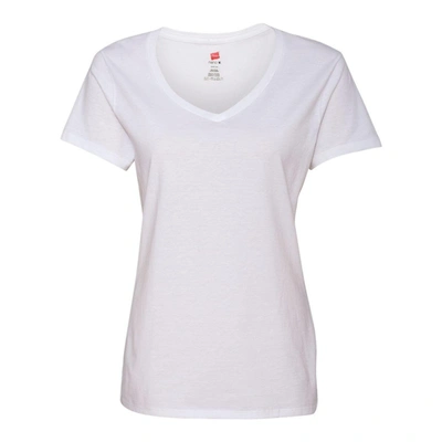 Shop Hanes Perfect-t Womens V-neck T-shirt In White