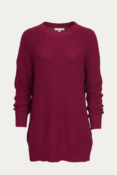 Shop Bestto Ribbed-knit Cotton Sweater In Plum In Pink