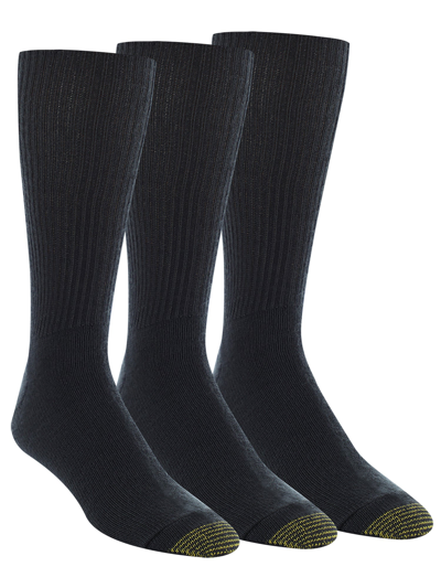 Shop Gold Toe Men's Fluffies Big & Tall Socks 3-pack In Black