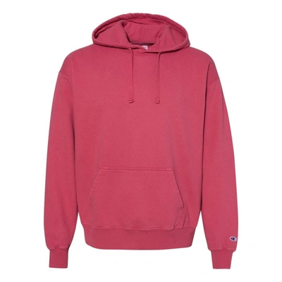 Shop Champion Garment-dyed Hooded Sweatshirt In Pink