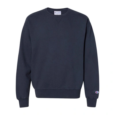 Shop Champion Garment-dyed Crewneck Sweatshirt In Blue