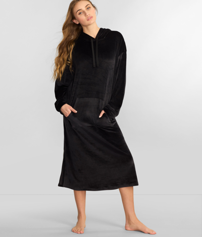 Shop Reveal Women's Velour Hooded Snuggler In Black