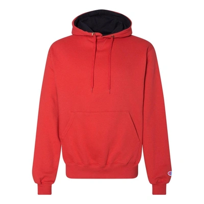 Shop Champion Cotton Max Hooded Sweatshirt In Red
