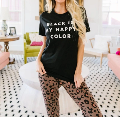 Alphia Black Is My Happy Color Graphic Tee In Black