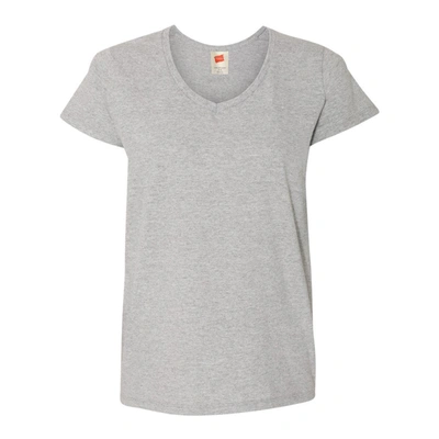 Hanes Essential-t Womens V-neck T-shirt In Orange